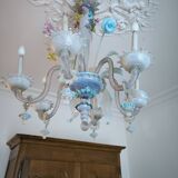 Lustre en verre Murano multicolore vers 1900