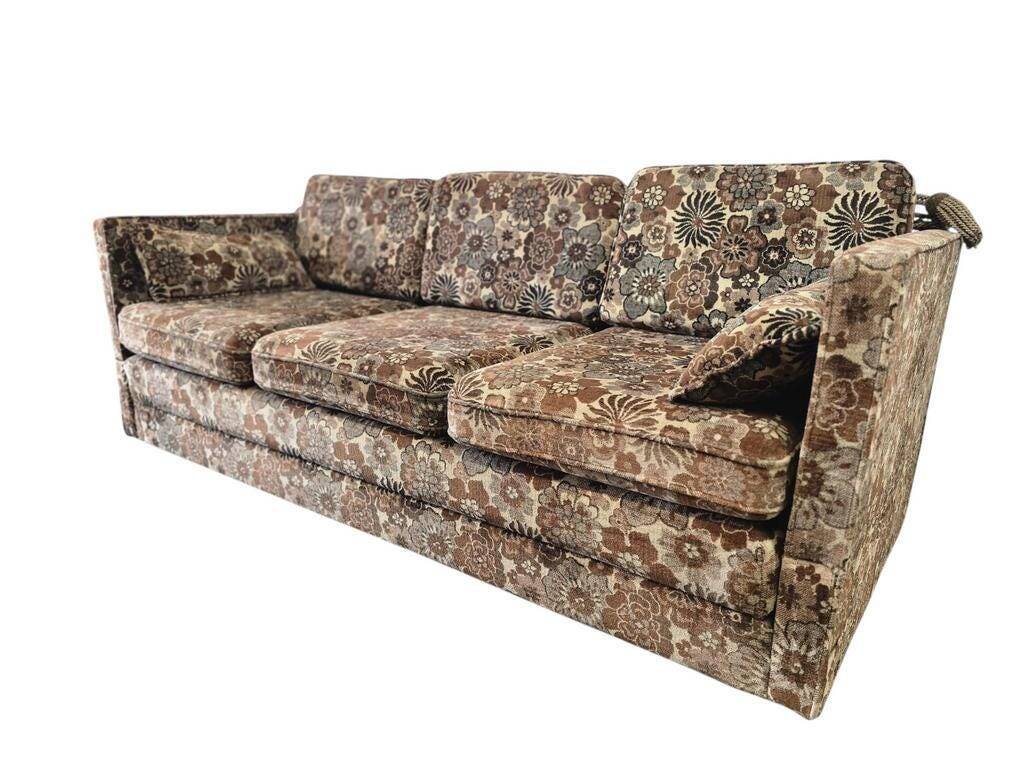 Vintage three-seater folding sofa bed