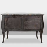 Lacquered chest of drawers with marble top. 1950s.