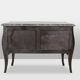 Lacquered chest of drawers with marble top. 1950s.
