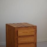 Free-standing primitive pine commode, mid-century Swedish, 1950s.