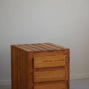 Free-standing primitive pine commode, mid-century Swedish, 1950s.