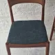 Pair of Henning Kjaernulf teak dining chairs sea blue-green, Denmark 1960s
