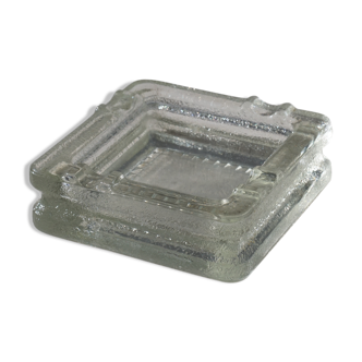 Square thick glass ashtray