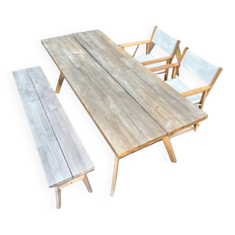 Ensemble table de jardin complet AMPM Teck