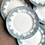 6 Moulin des Loups flat plates in iron clay, “Summer” service