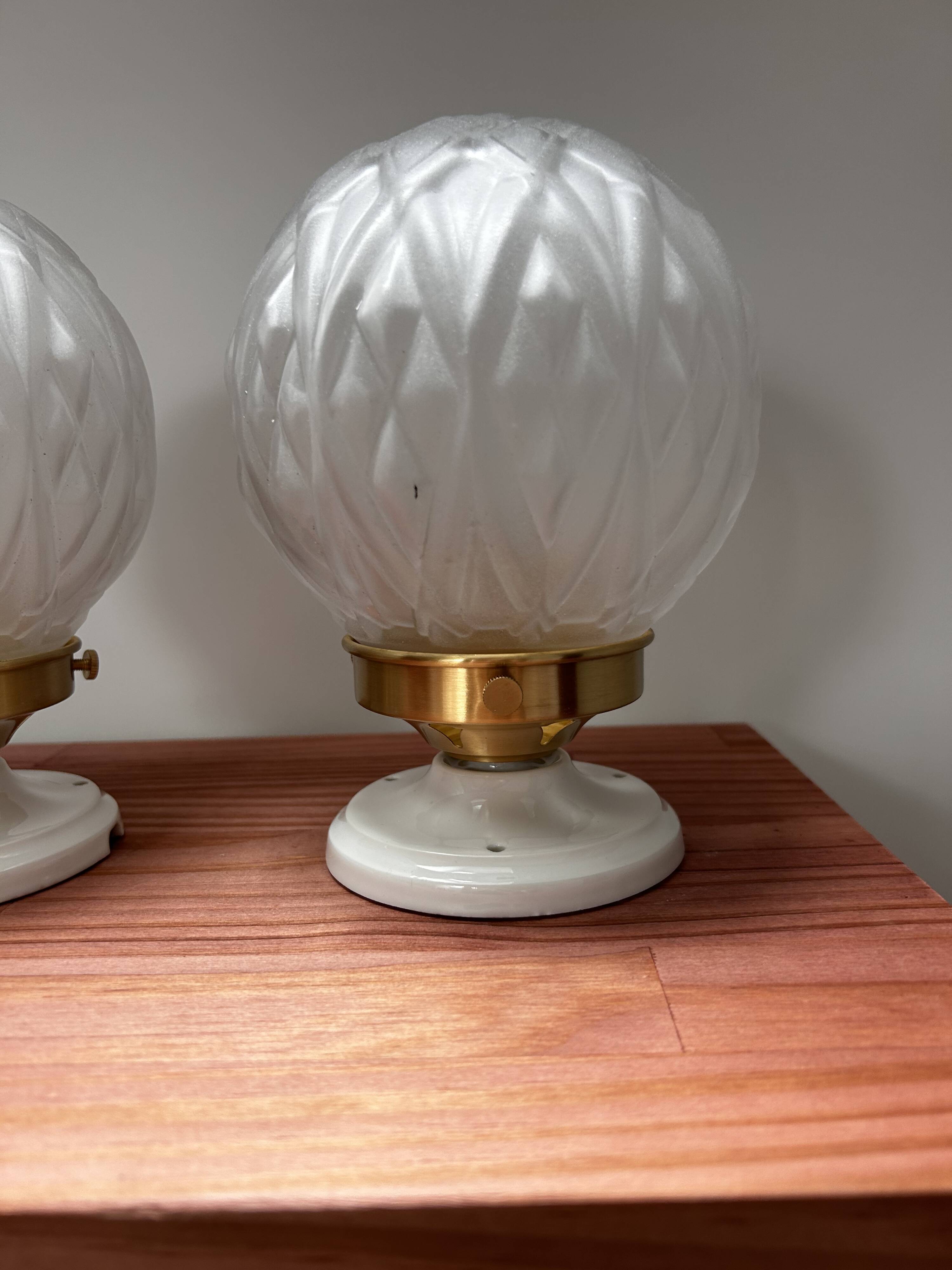 Pair of Art Deco globe wall lights
