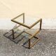 Brass coffee table with double glass shelf, 1970s