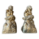 2 Seated satyr sculptures in cast bronze