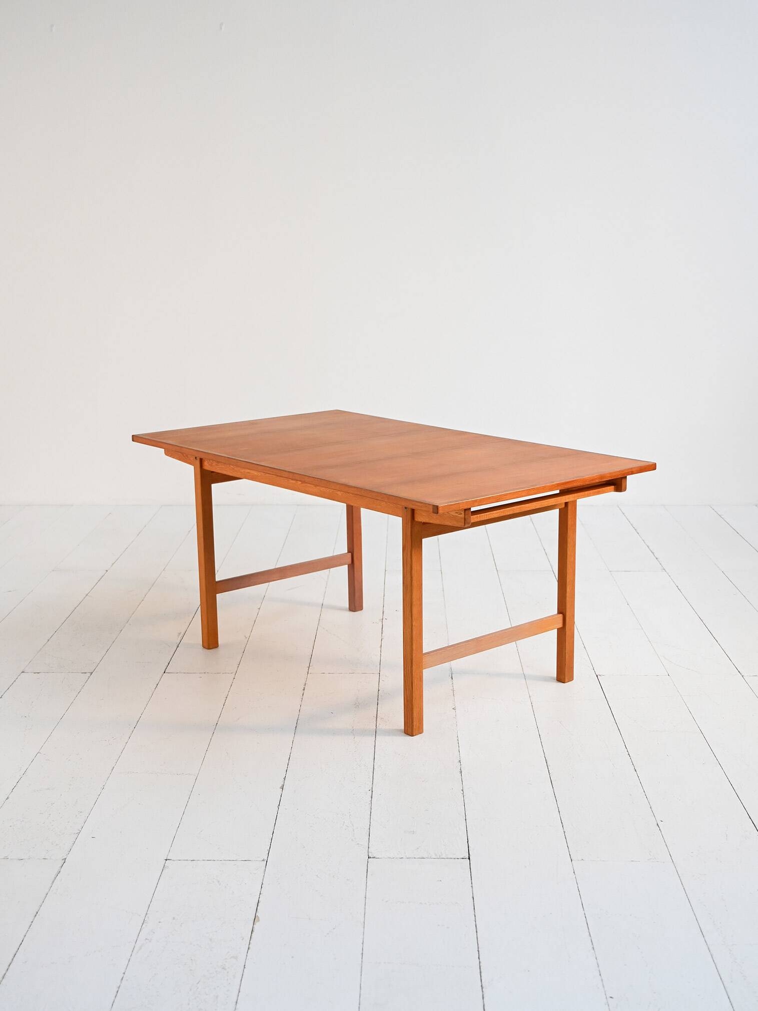 Scandinavian extendable teak and oak dining table 1960s