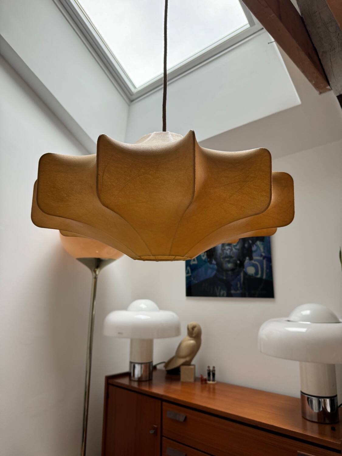 Large cocoon pendant light, 60s