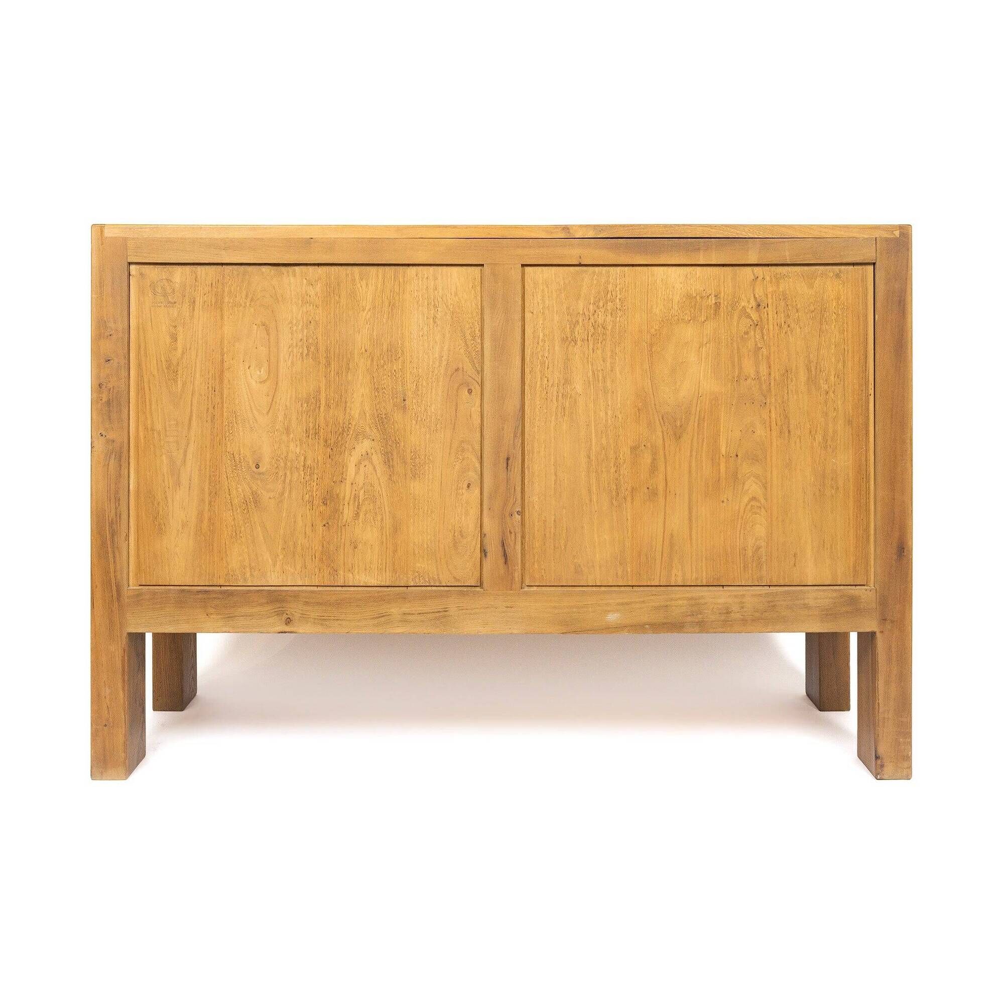 Two-door buffet in solid elm from Maison Regain, c. 1970.