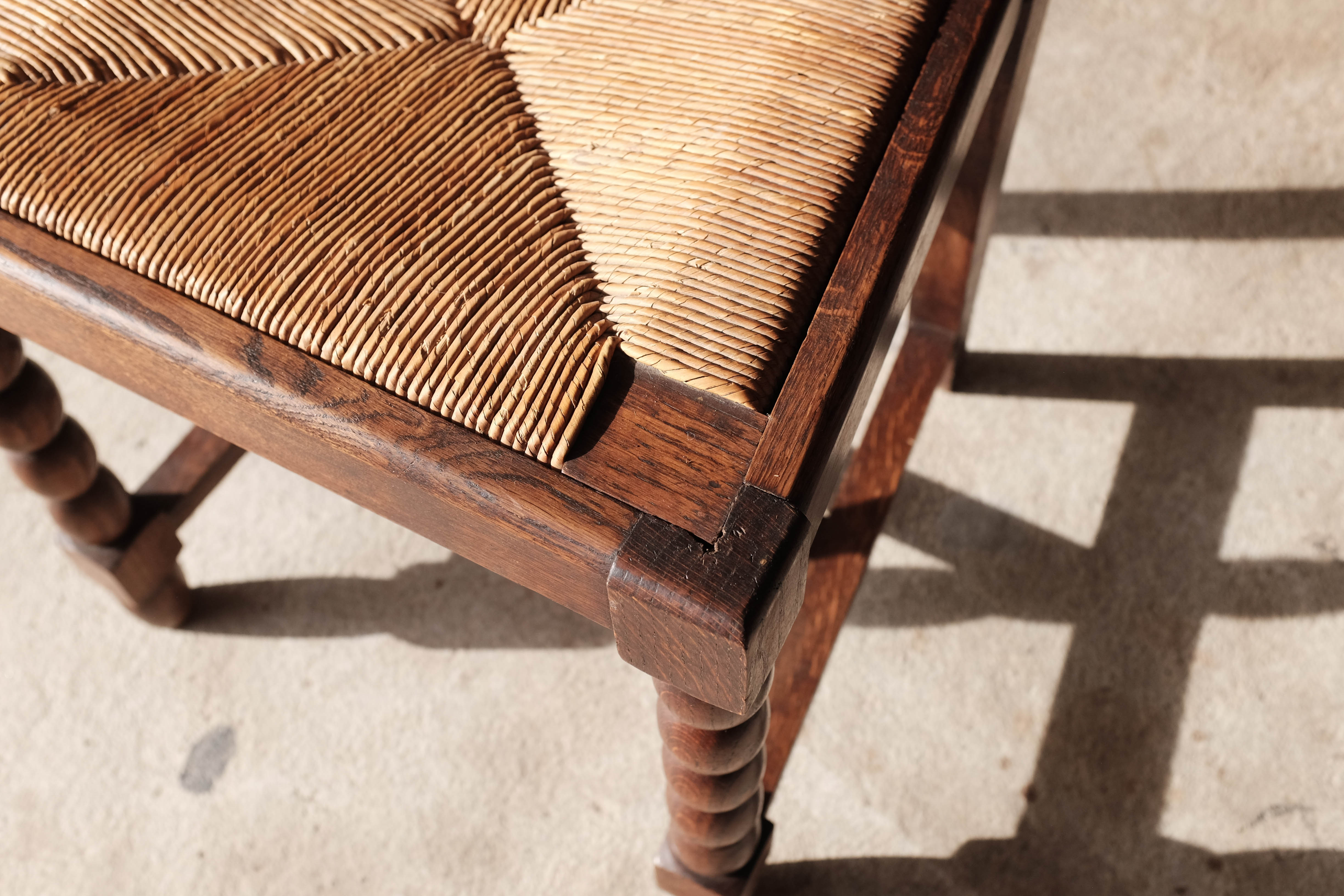 Set of 6 neo-Basque mulched chairs in the taste of Victor Courtray