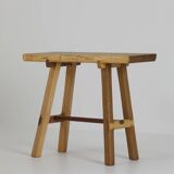 Contemporary handcrafted stool in solid oak and ash wood