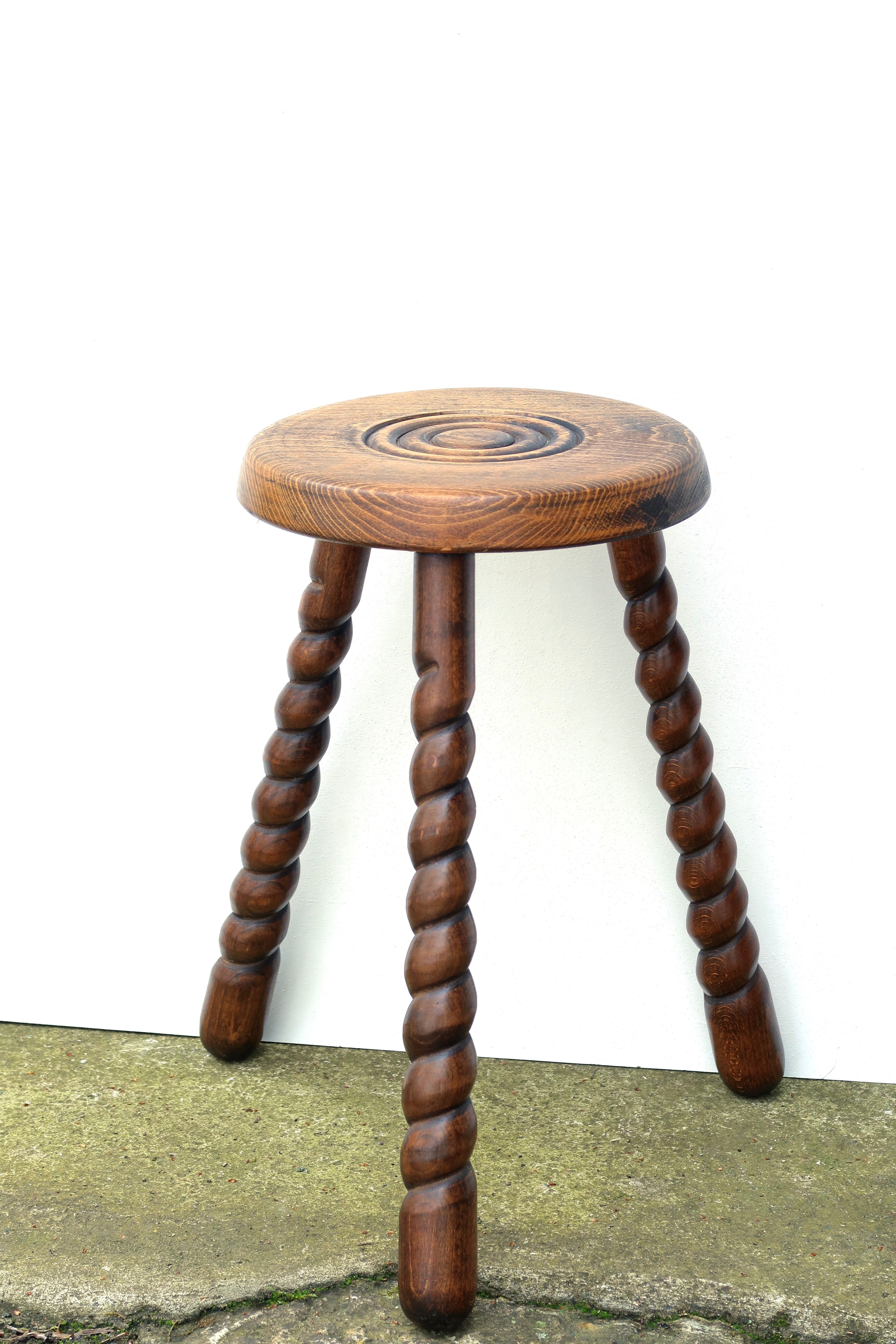 Wooden tripod stool 50s