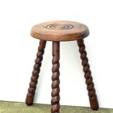 Wooden tripod stool 50s