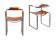 Paire de fauteuils de voyage avec dossier couleur tabac et métal
