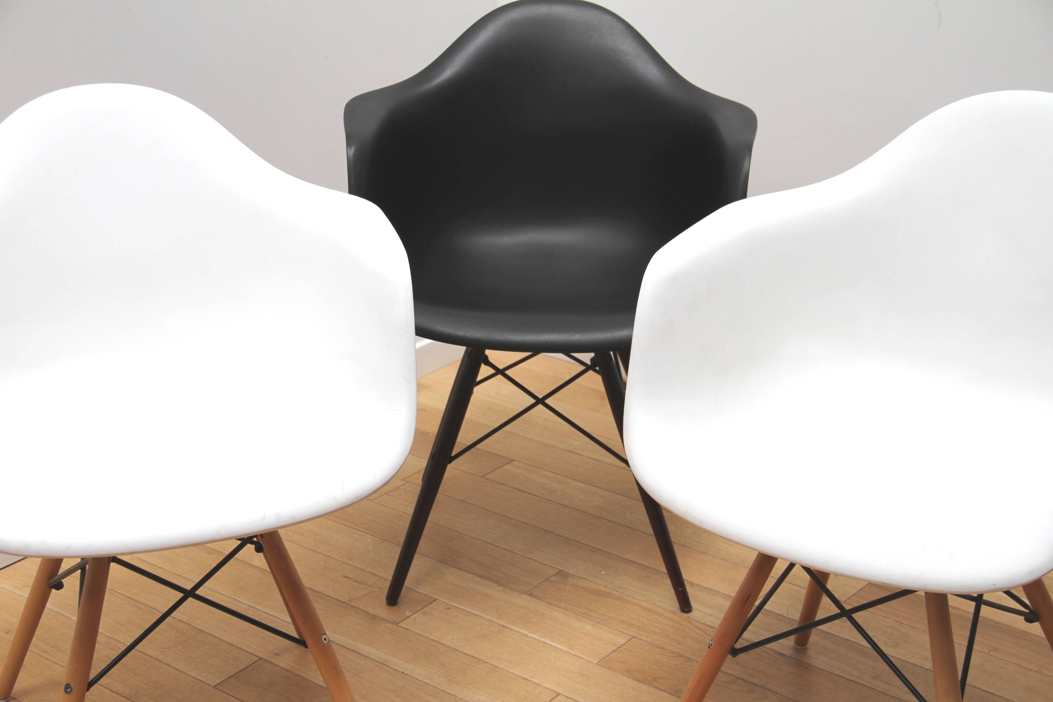 Suite of 3 designer chairs