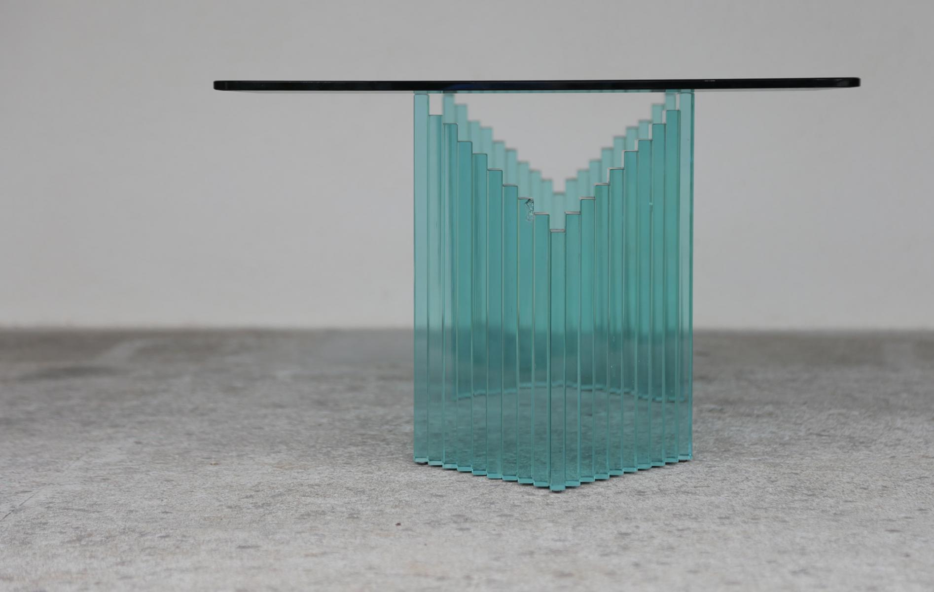 Vintage glass coffee table Italy