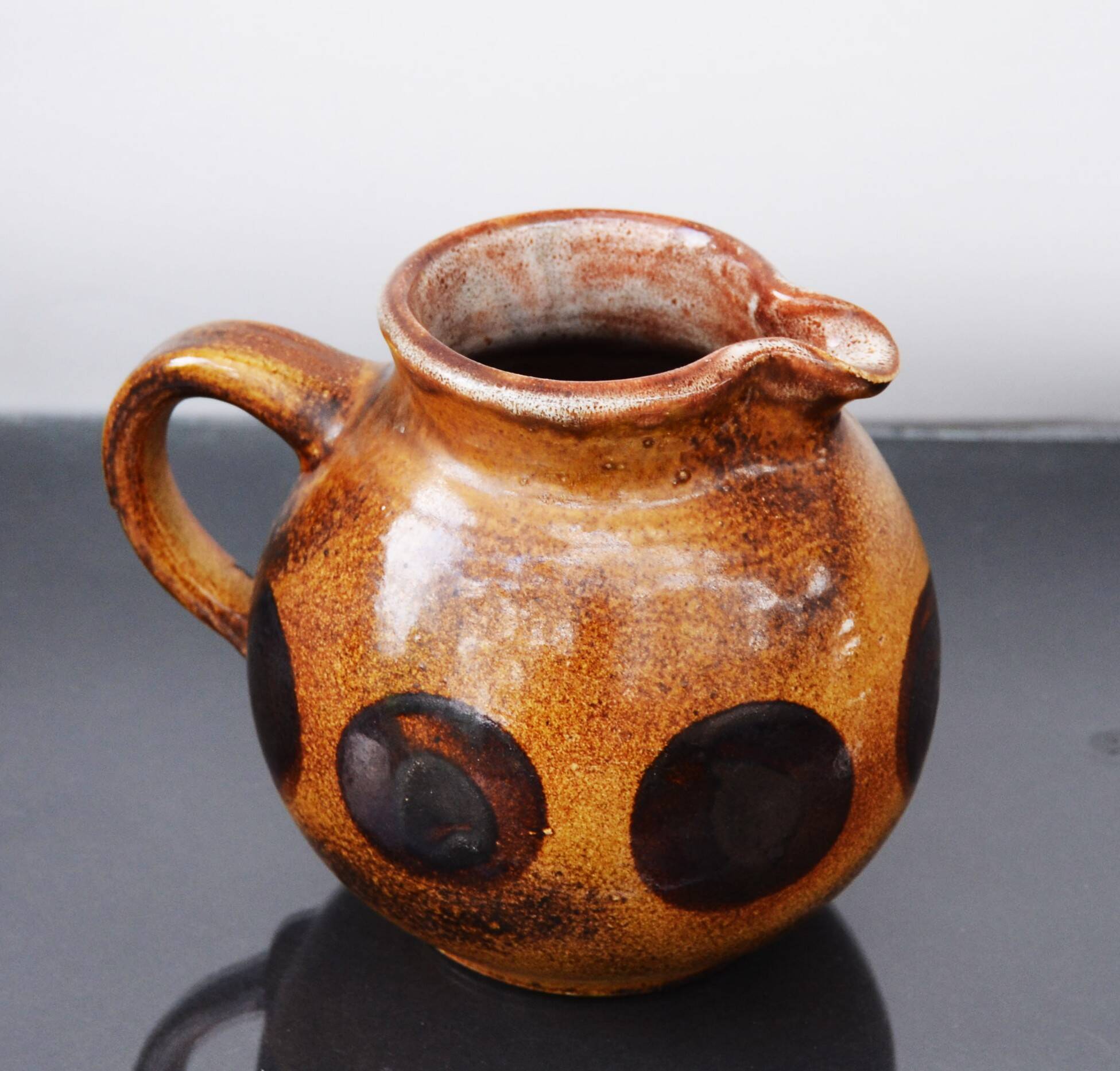 20th Century German Glazed Pitcher signed Bauhaus