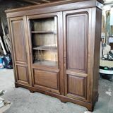 Bookcase 3 doors mahogany type