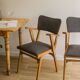 Pair of grey wooden Scandinavian chairs