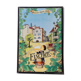 Advertising plate sheet beer Fischer Alsace