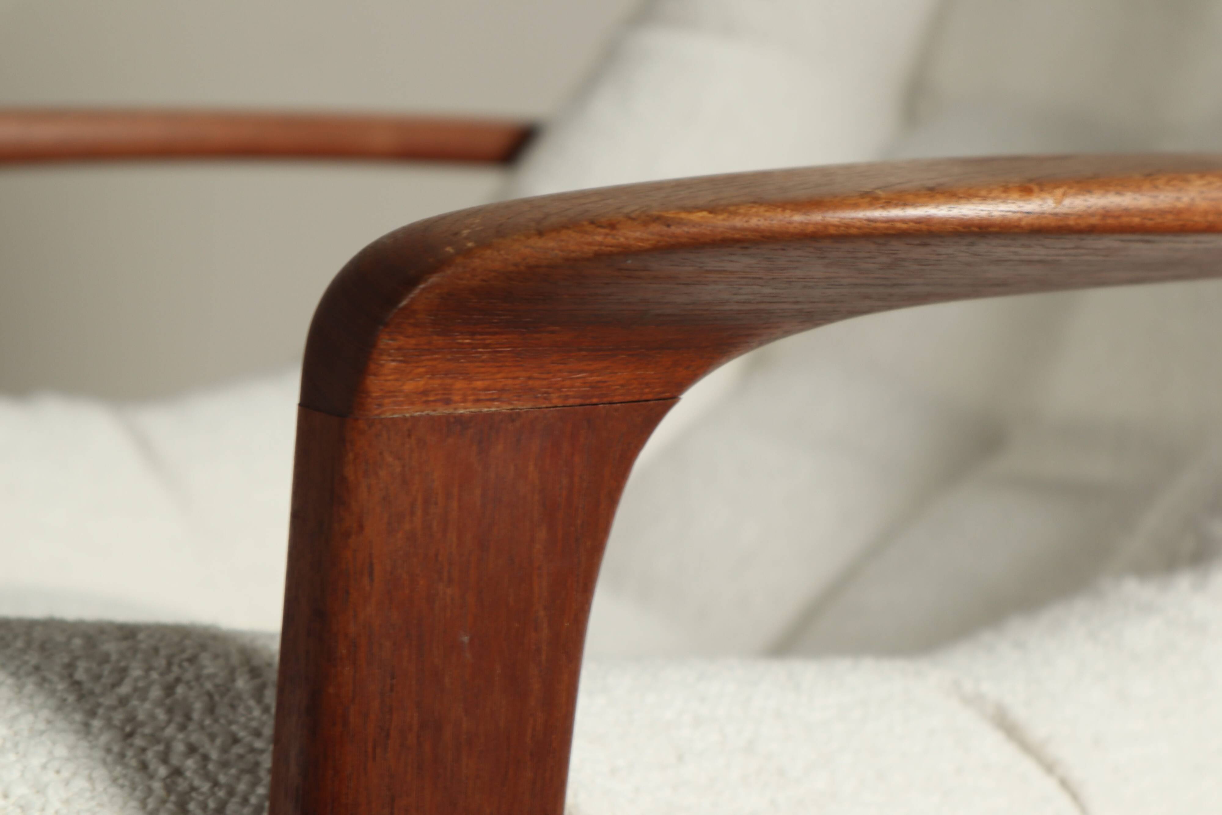 Vintage Teak "Scoop" chair with ottoman by R.Huber & Co