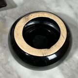 Ceramic ashtray of round shape of the 80s.