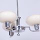 Bauhaus Chandelier in Chrome-Plated Steel and Opaline Glass, Czech, 1930s