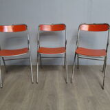 Set of 3 folding chairs "souvignet year 60