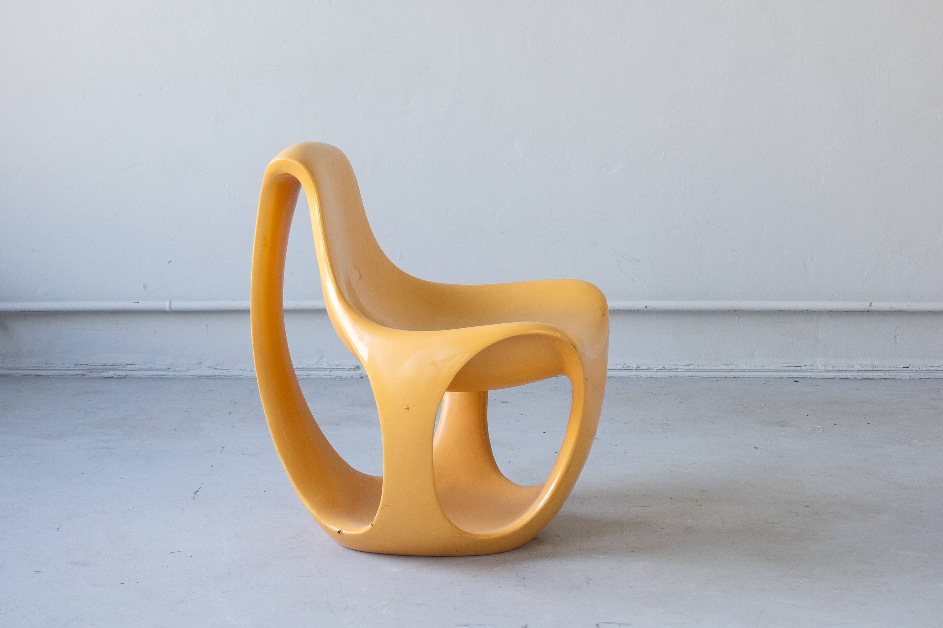 Orange Lacquered Armchair and Coffee Table by Luigi Colani, 1970s, Set of 2