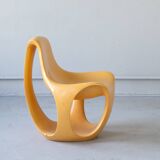 Orange Lacquered Armchair and Coffee Table by Luigi Colani, 1970s, Set of 2