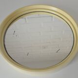 Miroir vintage : plastique blanc, Gilac France, années 1970
