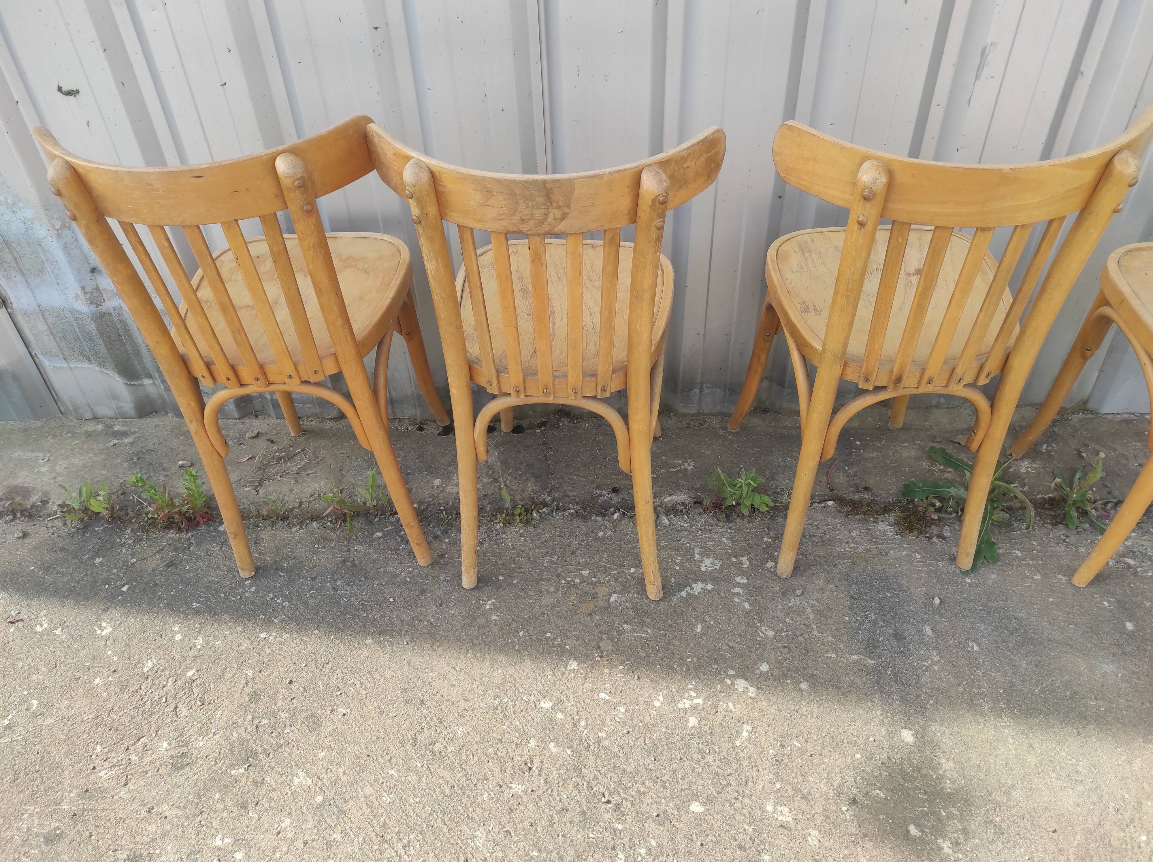 4 bistro chairs  blond wood