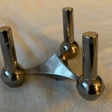 3 chrome metal candlesticks designed Nagel 1970