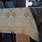 old cotton/linen tablecloth with fringes