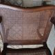 Pair of Louis XV style armchairs in wood and caning.