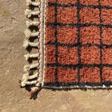 Handmade Moroccan Wool Rug – Authentic Berber Carpet with Geometric Grid Design