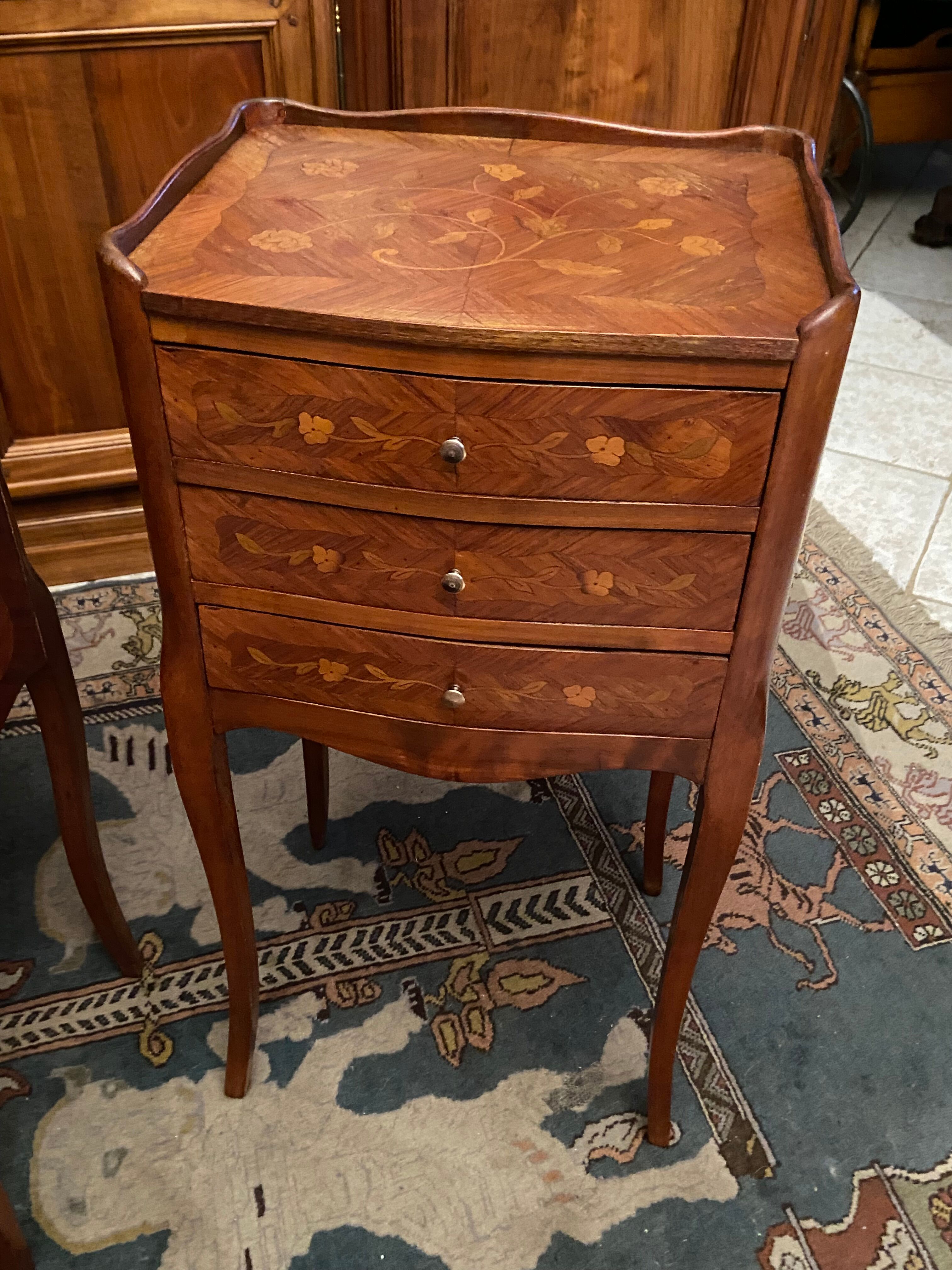 Pair of bedside tables Louis XV style