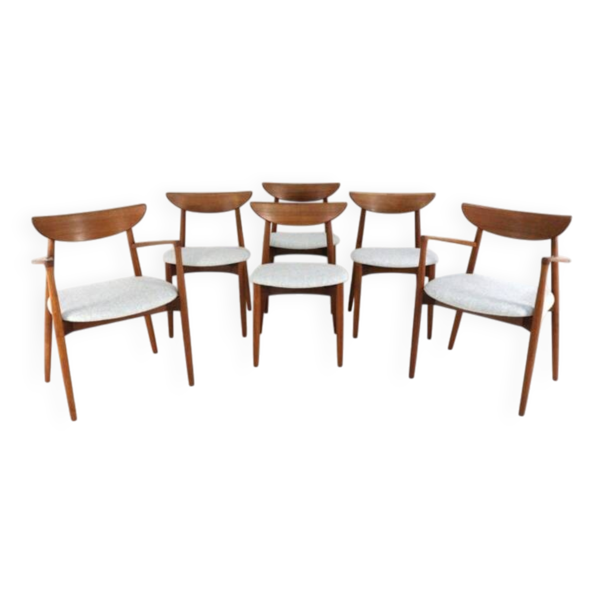 Set of 4+2 Harry Ostergaard for Randers Møbelfabrik chairs - danish design