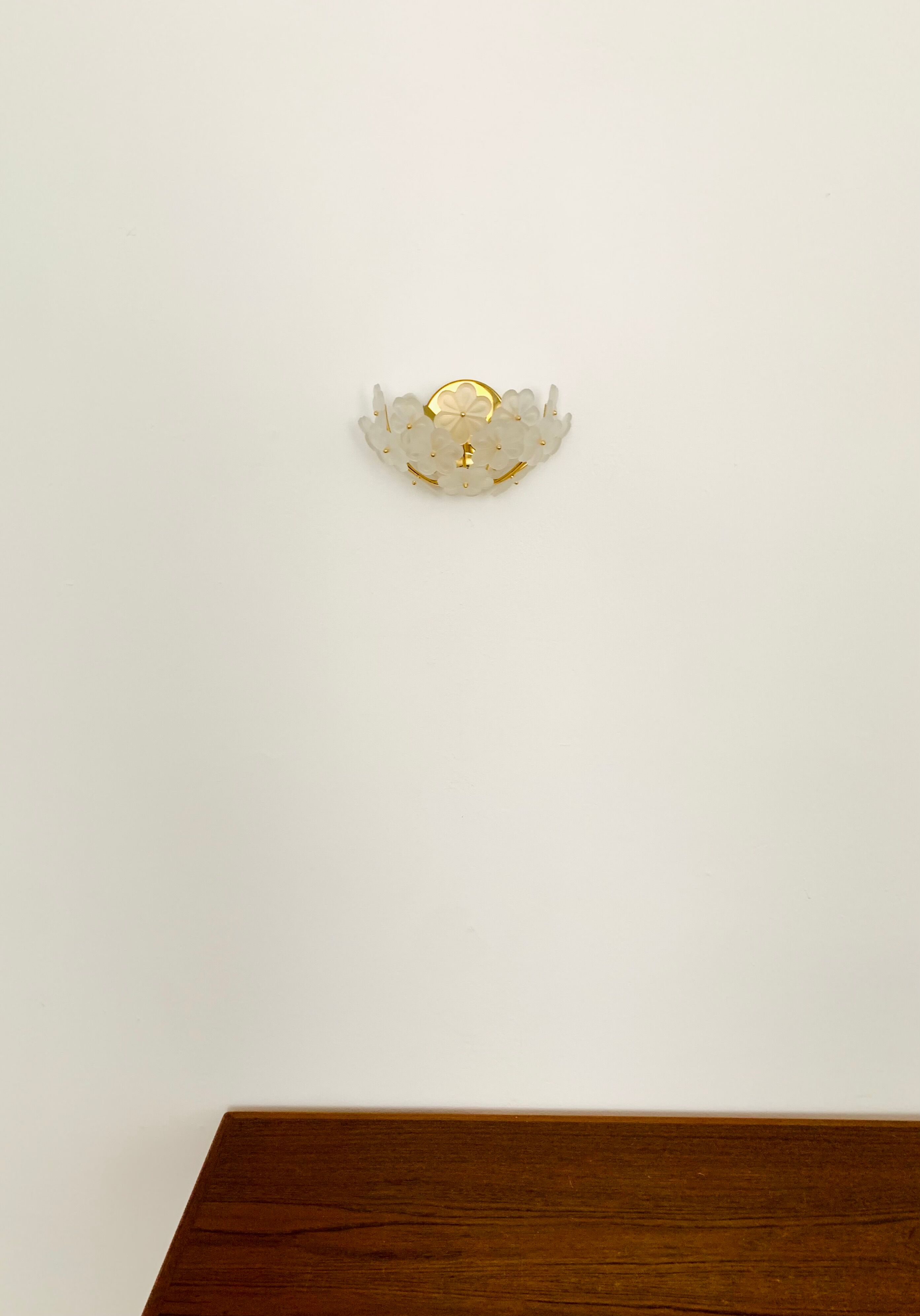 1 of 2 Floral Crystal Glass Wall Lamps by Ernst Palme