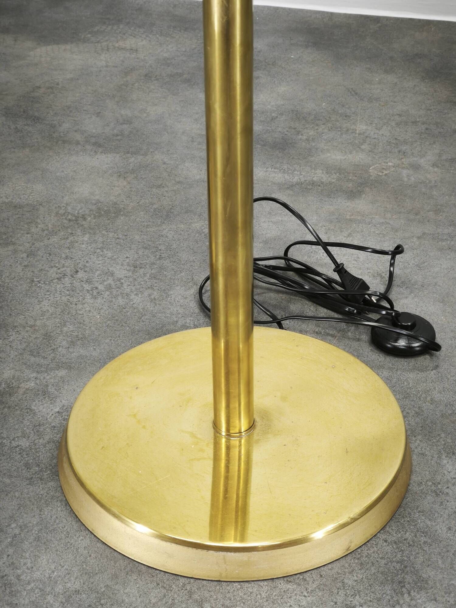 Pair of Brass and Amber Glass Floor Lamps from Kamenický Šenov, 1970s