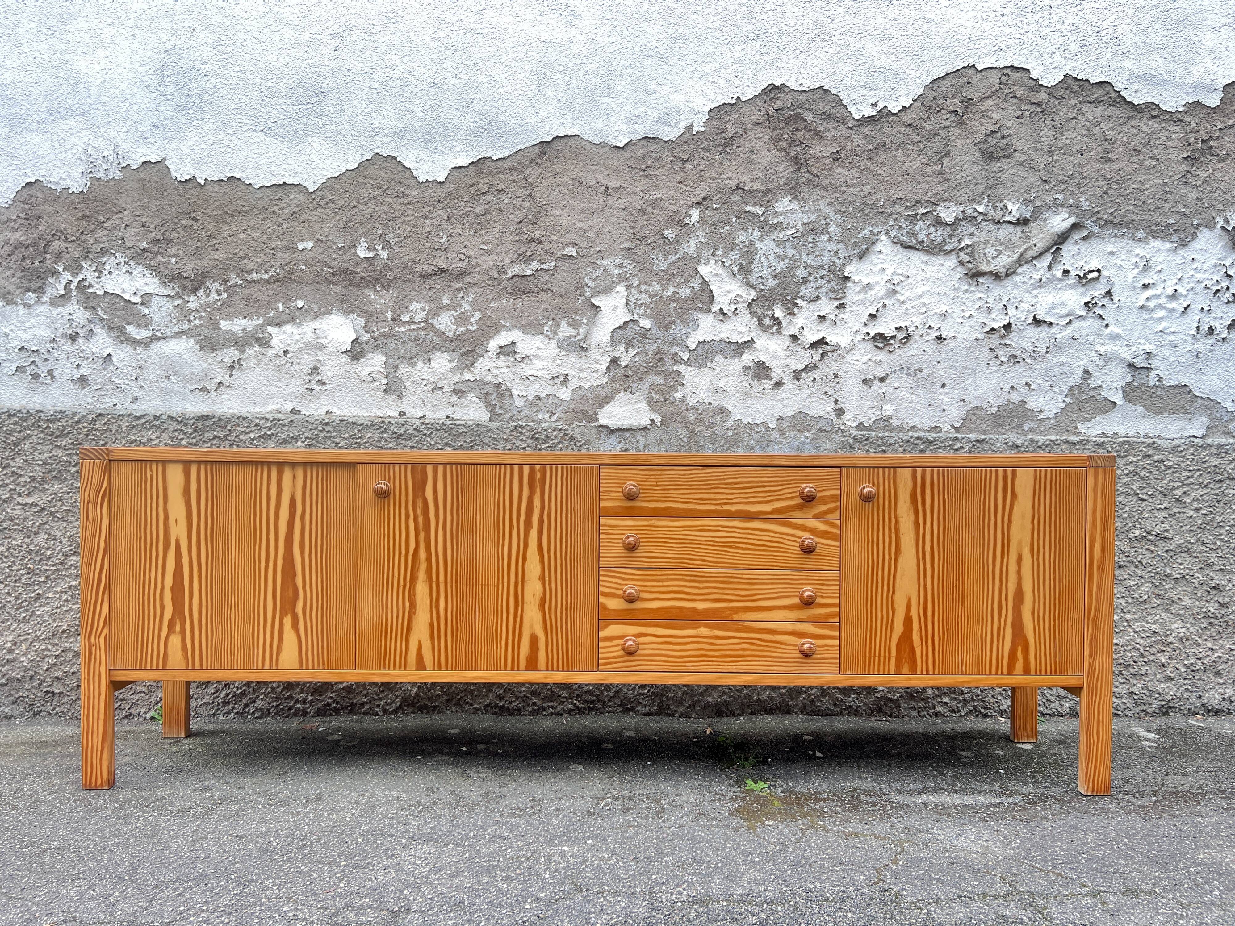 Enfilade vintage en pin 1970 1980 style scandinave