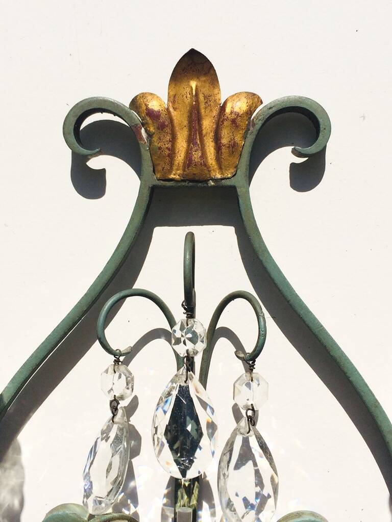 Pair of vintage neoclassical wall lights from the 50s.