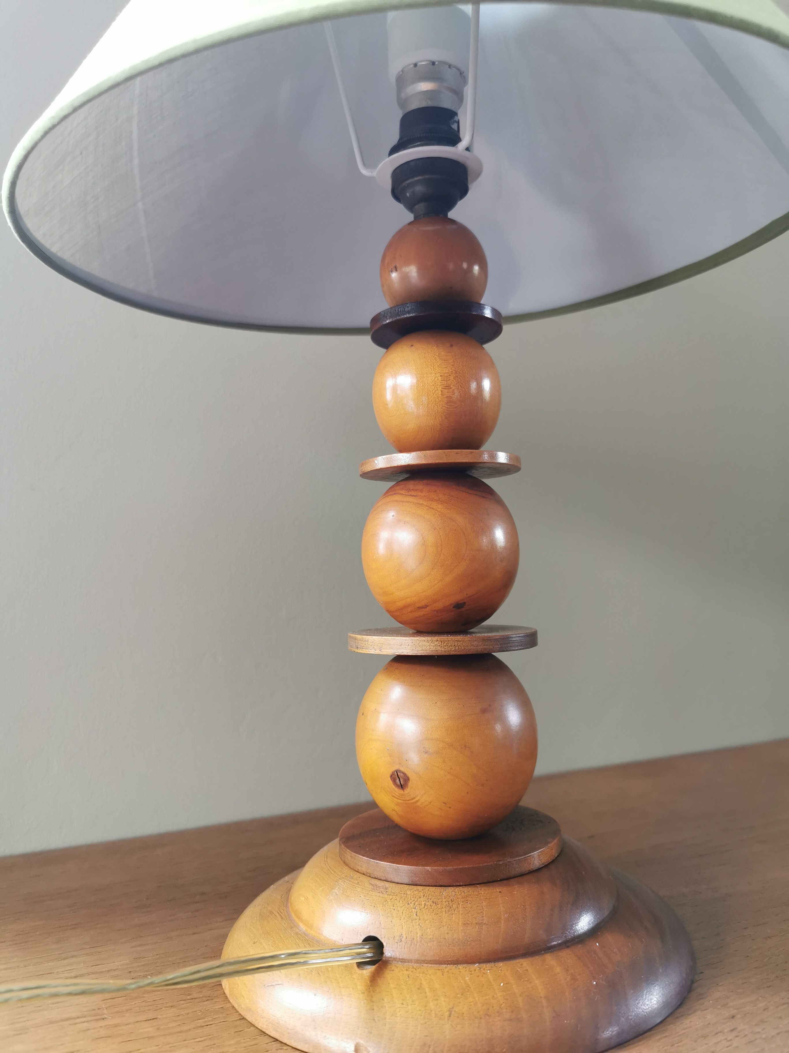 Antique Art Deco wooden lamp