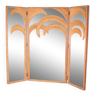 3-panel screen in rattan and mirrors