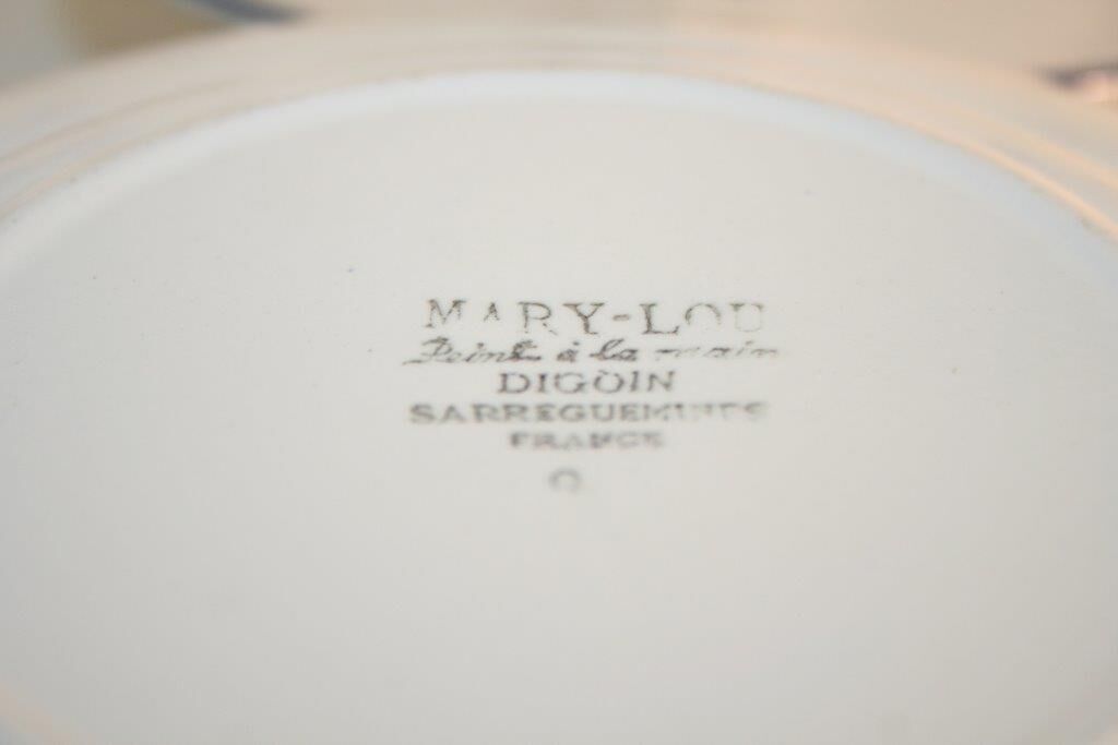 8 plates Mary Lou Digoin Sarreguemines ø 18 cm