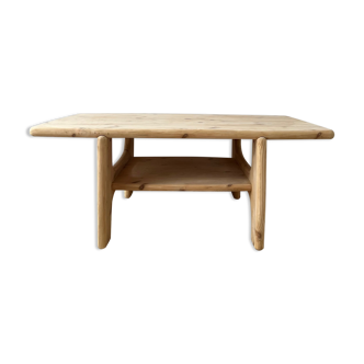 Table basse danoise en pin de forme libre du milieu du siècle
