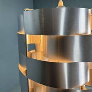 Max Sauze aluminum pendant lamp, mid-century modern, France, 1970s